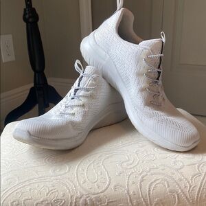 Skechers White Mesh Sneakers